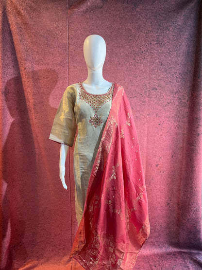 3-Piece Kurthi Set Top Bottom &amp Dupatta |TBS0053