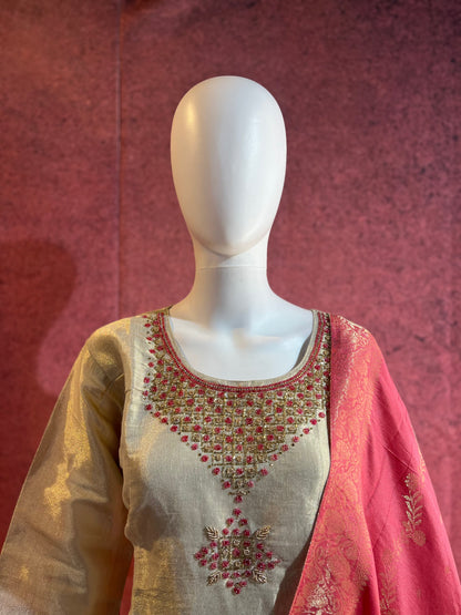 3-Piece Kurthi Set Top Bottom &amp Dupatta |TBS0053
