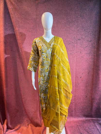3-Piece Kurthi Set Top Bottom &amp Dupatta |TBS0052