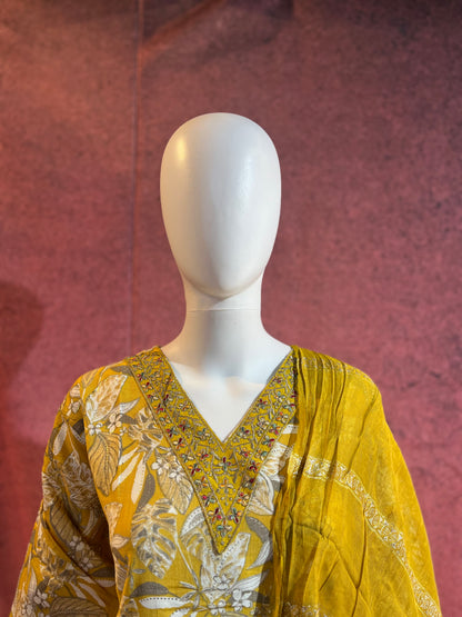 3-Piece Kurthi Set Top Bottom &amp Dupatta |TBS0052