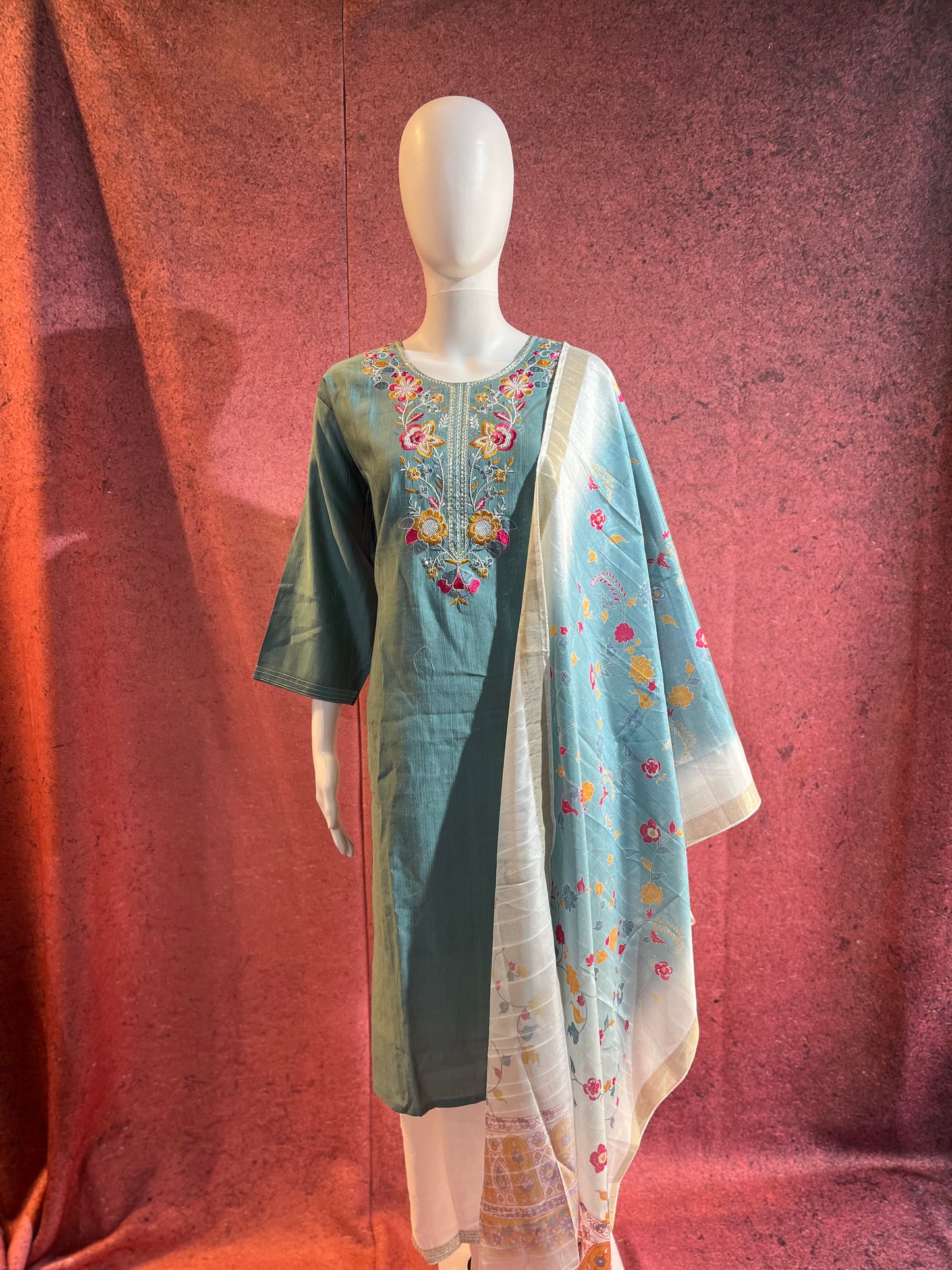 3-Piece Kurthi Set Top Bottom &amp Dupatta |TBS0051