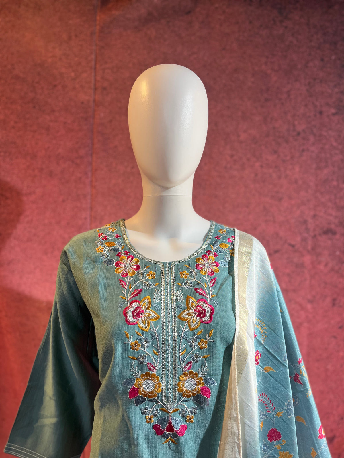 3-Piece Kurthi Set Top Bottom &amp Dupatta |TBS0051