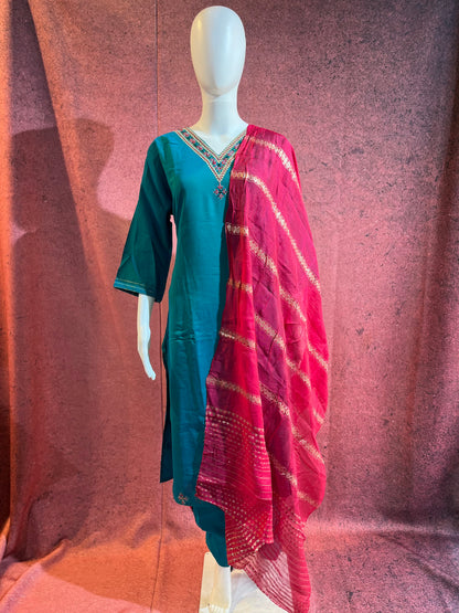 3-Piece Kurthi Set Top Bottom &amp Dupatta |TBS0050