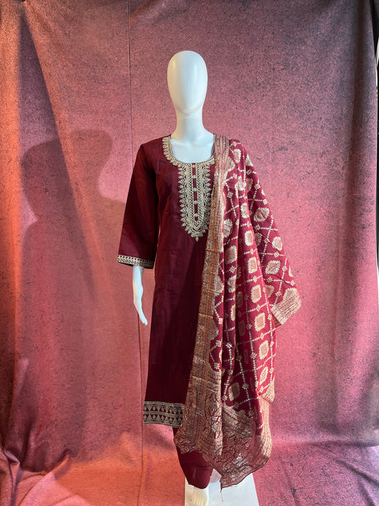 3-Piece Kurthi Set Top Bottom &amp Dupatta |TBS0049