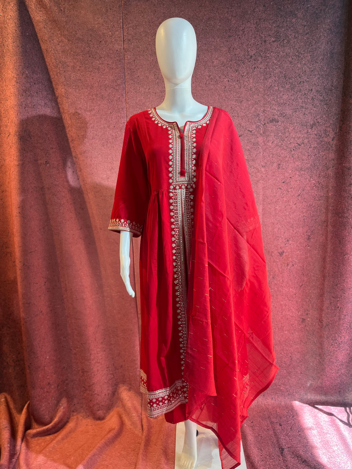 3-Piece Kurthi Set Top Bottom &amp Dupatta |TBS0048