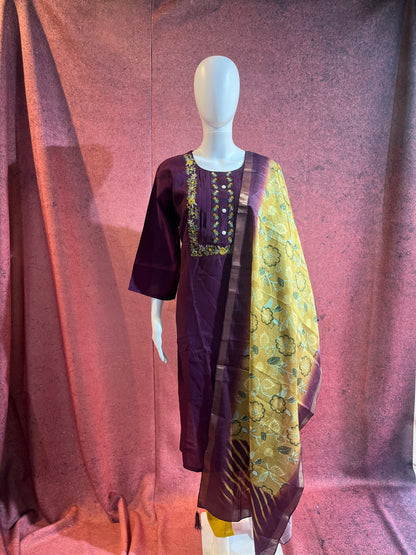 3-Piece Kurthi Set Top Bottom &amp Dupatta |TBS0047