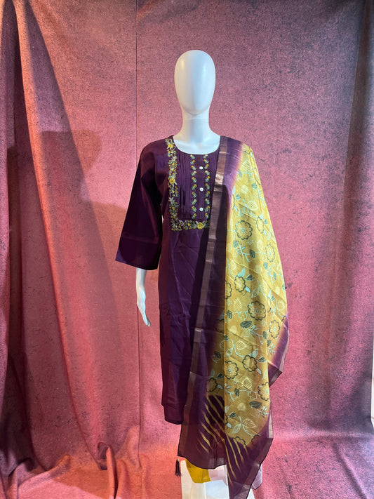 3-Piece Kurthi Set Top Bottom &amp Dupatta |TBS0047