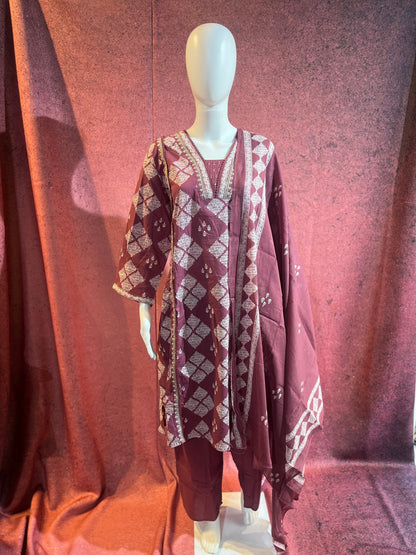 3-Piece Kurthi Set Top, Bottom &amp Dupatta |TBS0043