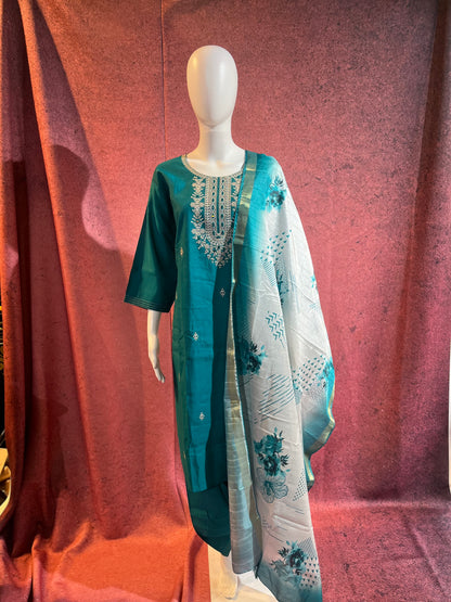 3-Piece Kurthi Set Top Bottom &amp Dupatta |TBS0042