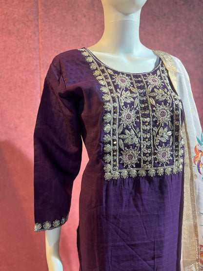 3-Piece Kurthi Set Kurthi, Bottom &amp Dupatta |TBS0041