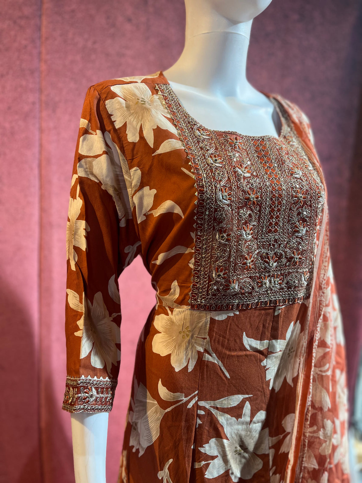 2-Piece Kurthi Set Top &amp; Shawl/Dupatta |SK0022