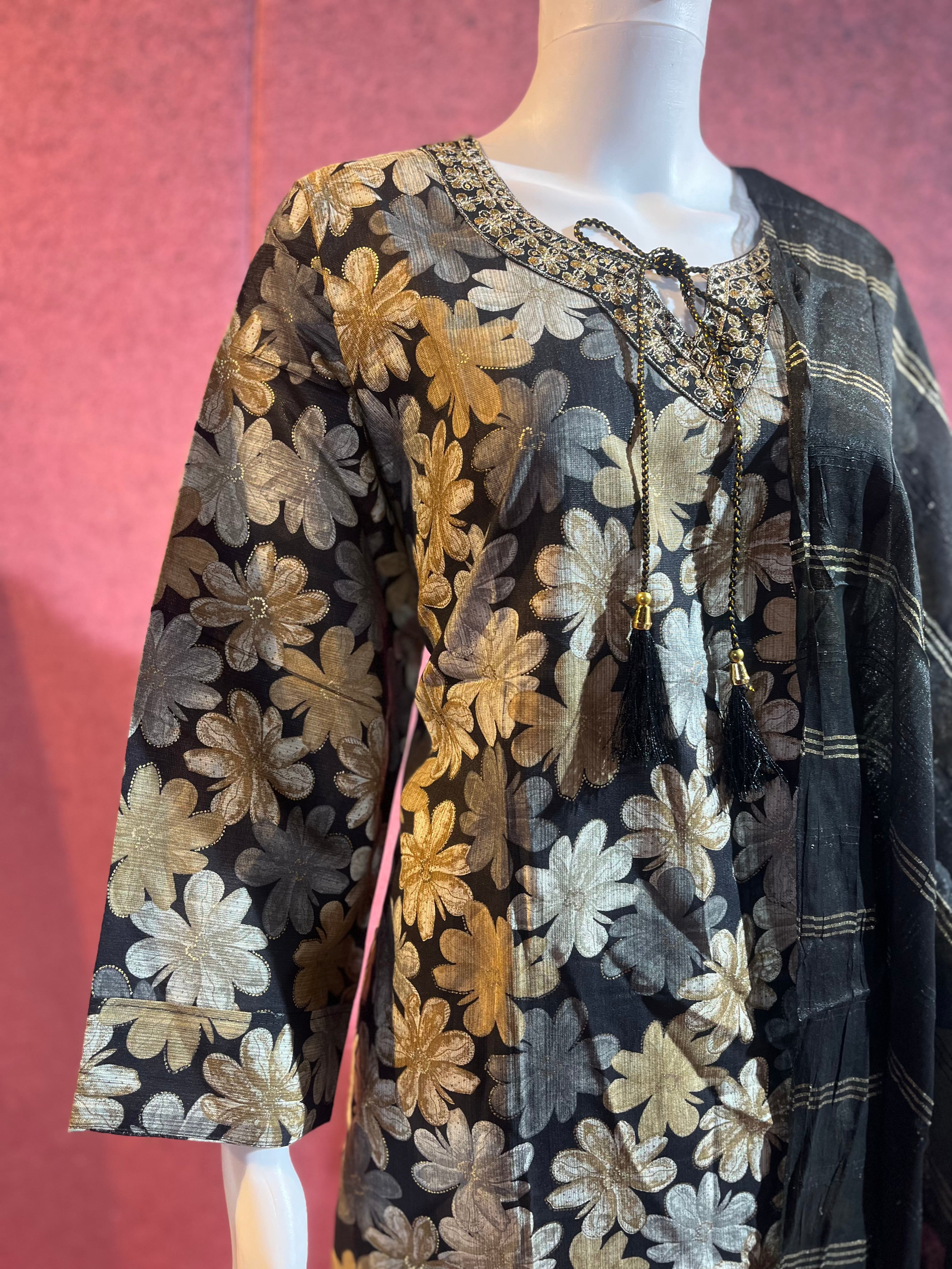 3-Piece Kurthi Set Kurthi Bottom &amp Dupatta |TBS0040