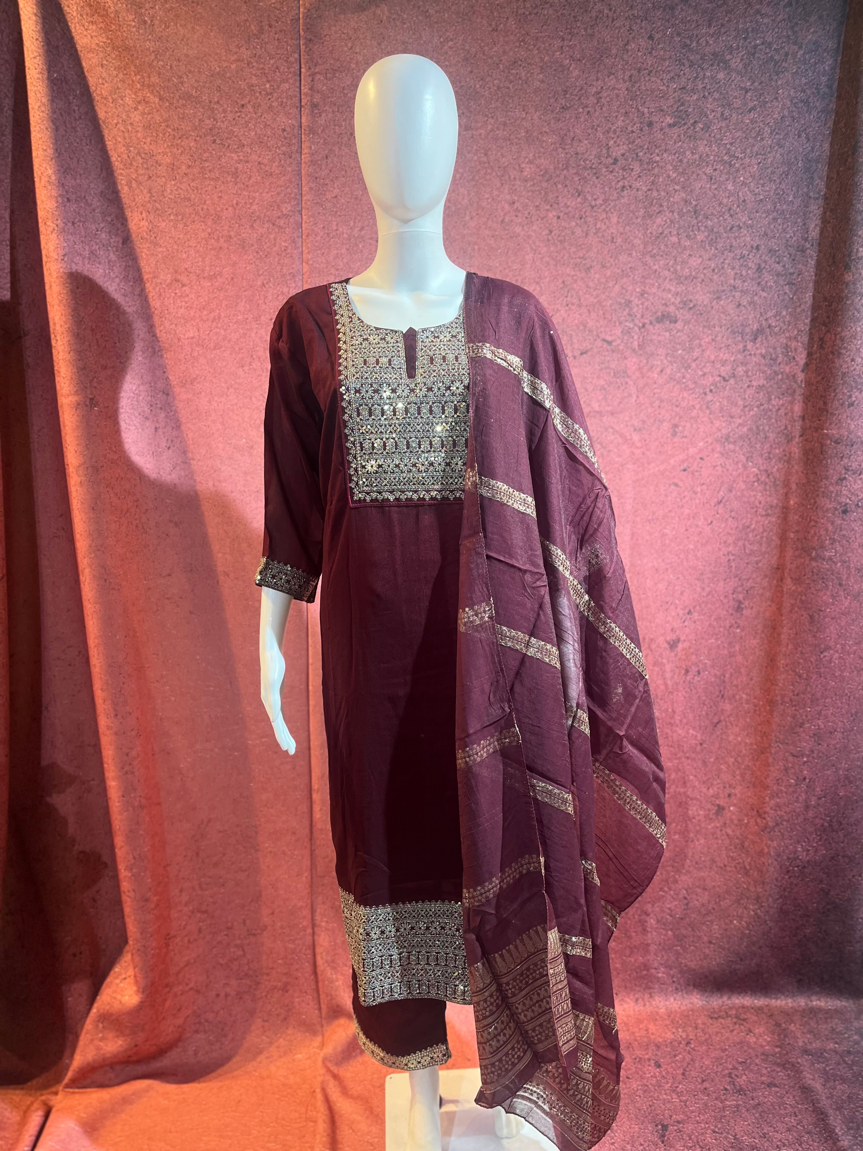 3-Piece Kurthi Set Kurthi Bottom &amp Dupatta|TBS00039