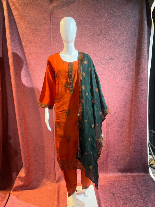 3-Piece Kurthi Set Kurthi Bottom &amp Dupatta |TBS0038