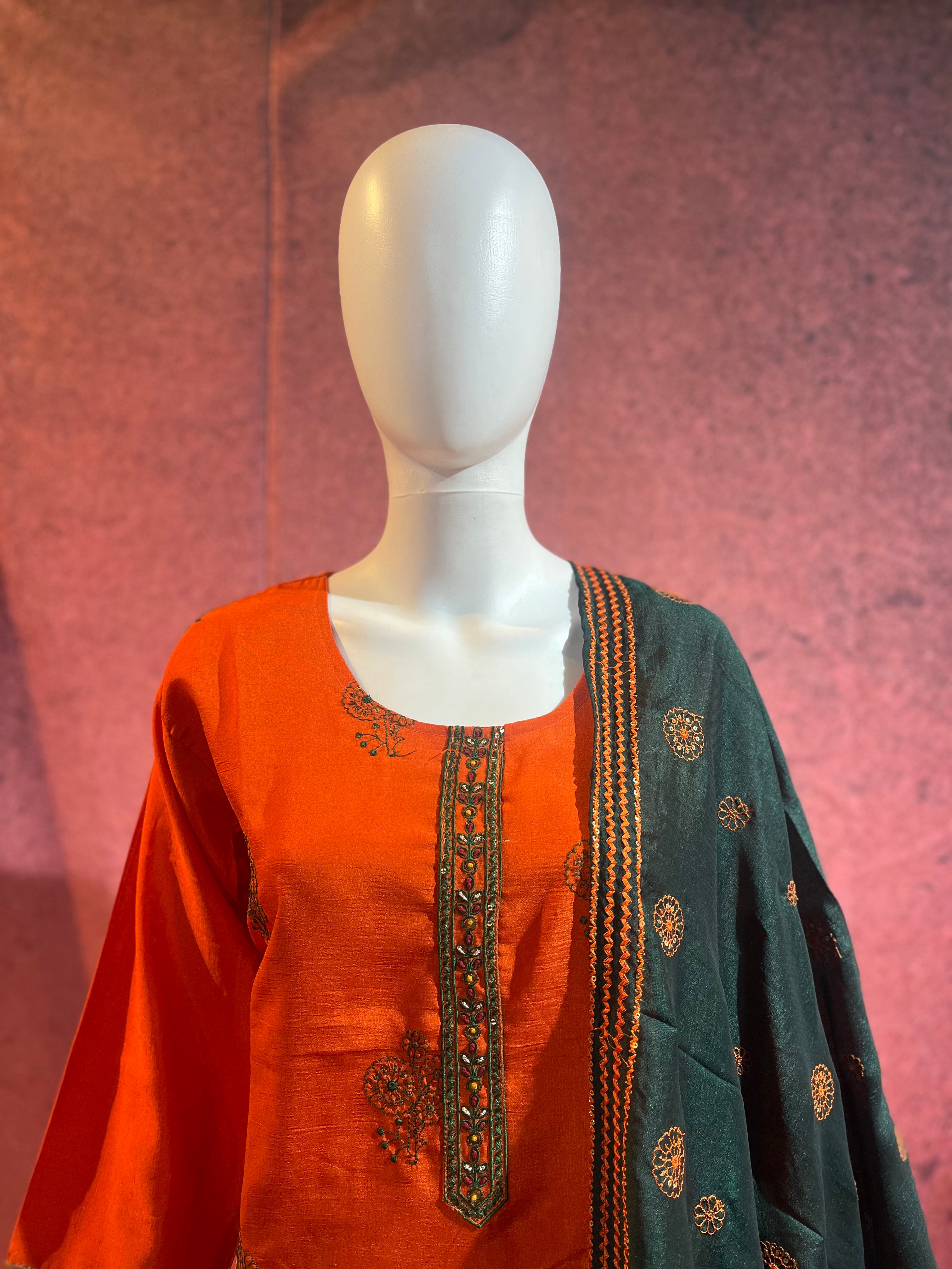 3-Piece Kurthi Set Kurthi Bottom &amp Dupatta |TBS0038