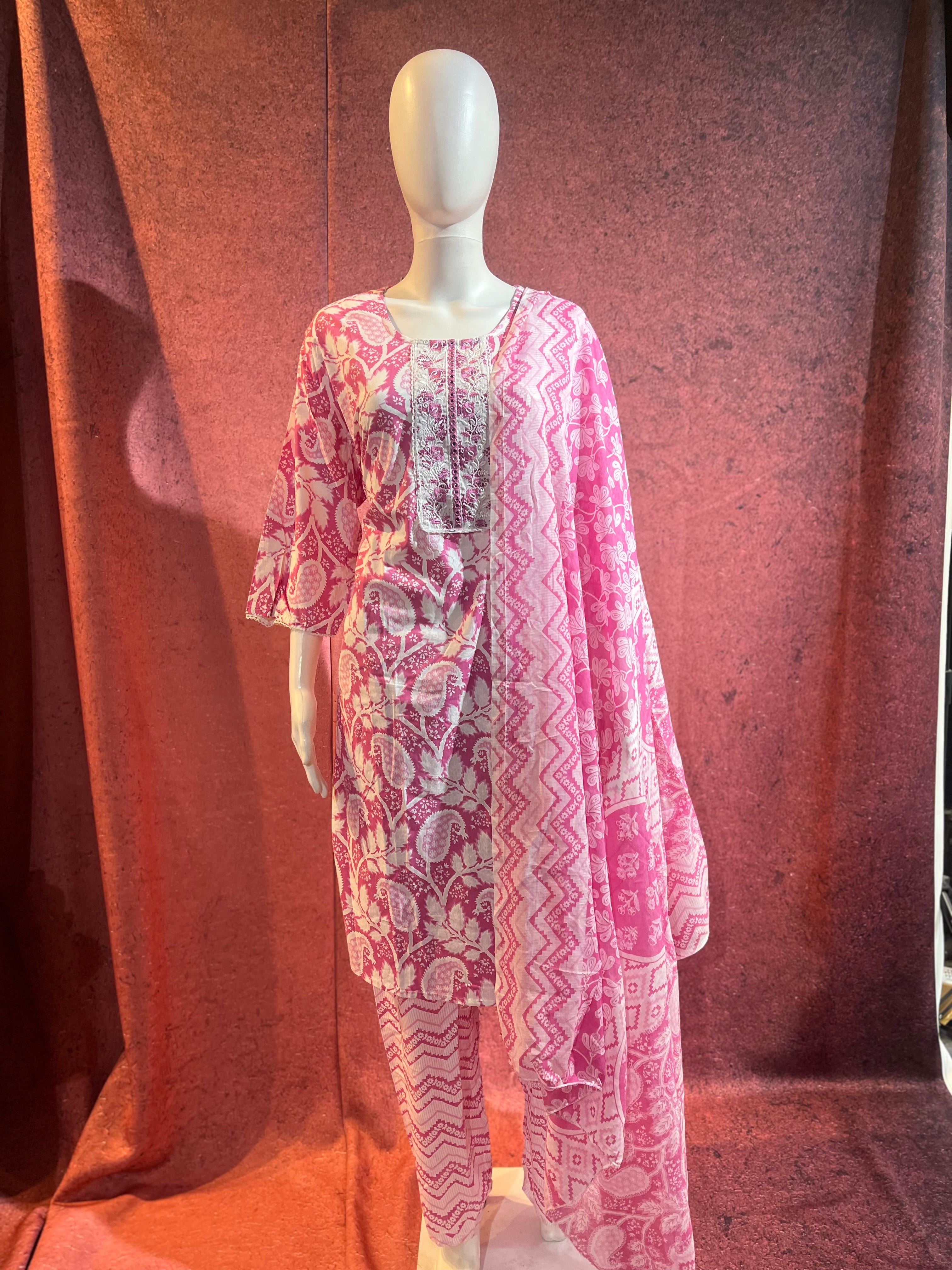 3-Piece Kurthi Set Kurthi Bottom &amp Dupatta |TBS0036