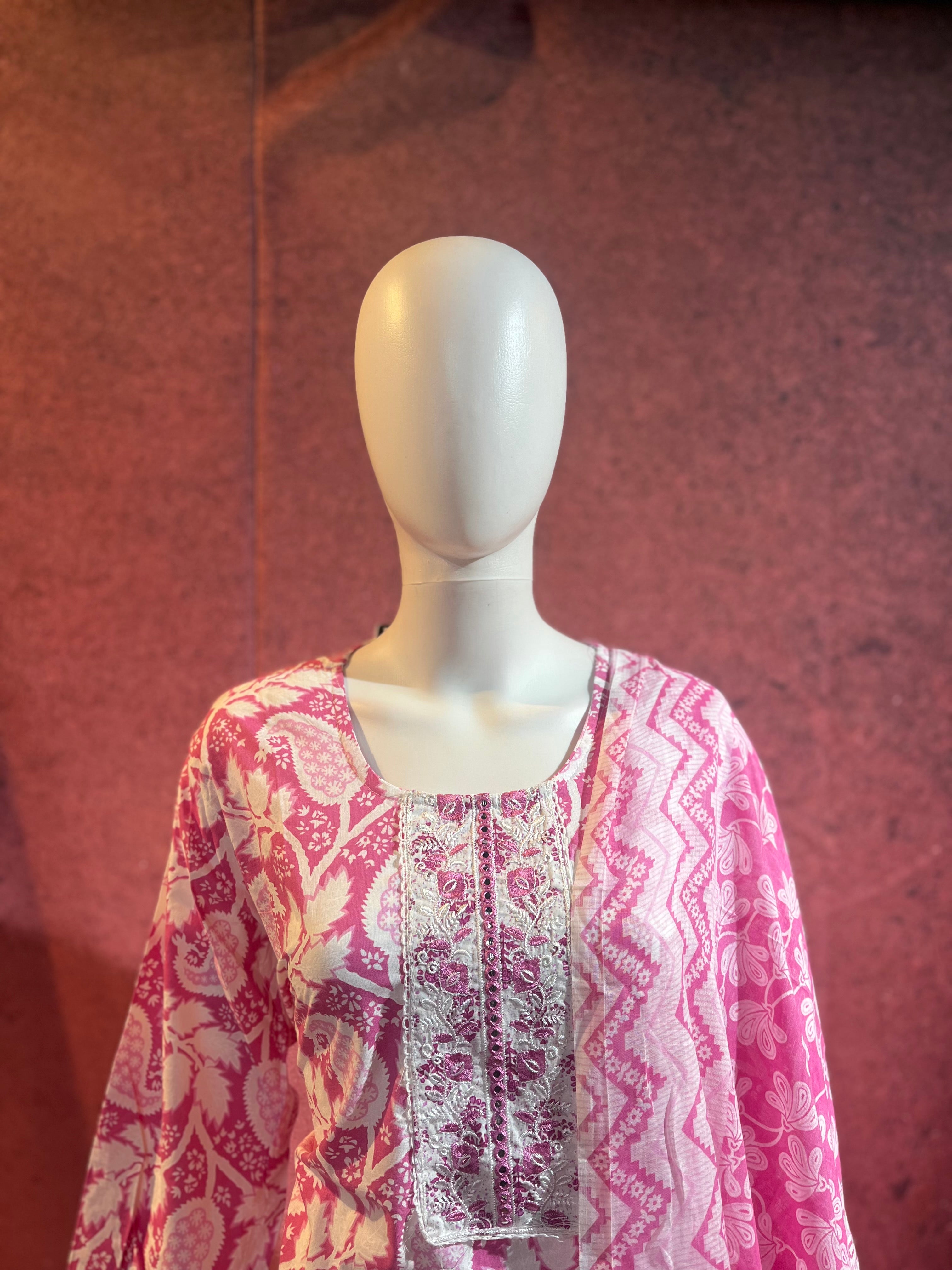 3-Piece Kurthi Set Kurthi Bottom &amp Dupatta |TBS0036