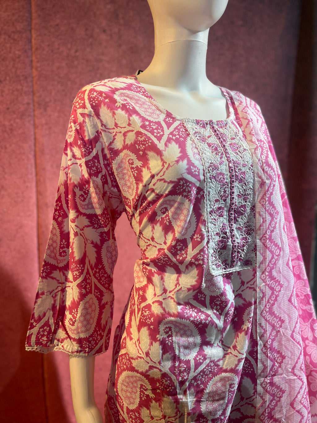 3-Piece Kurthi Set Kurthi Bottom &amp Dupatta |TBS0036