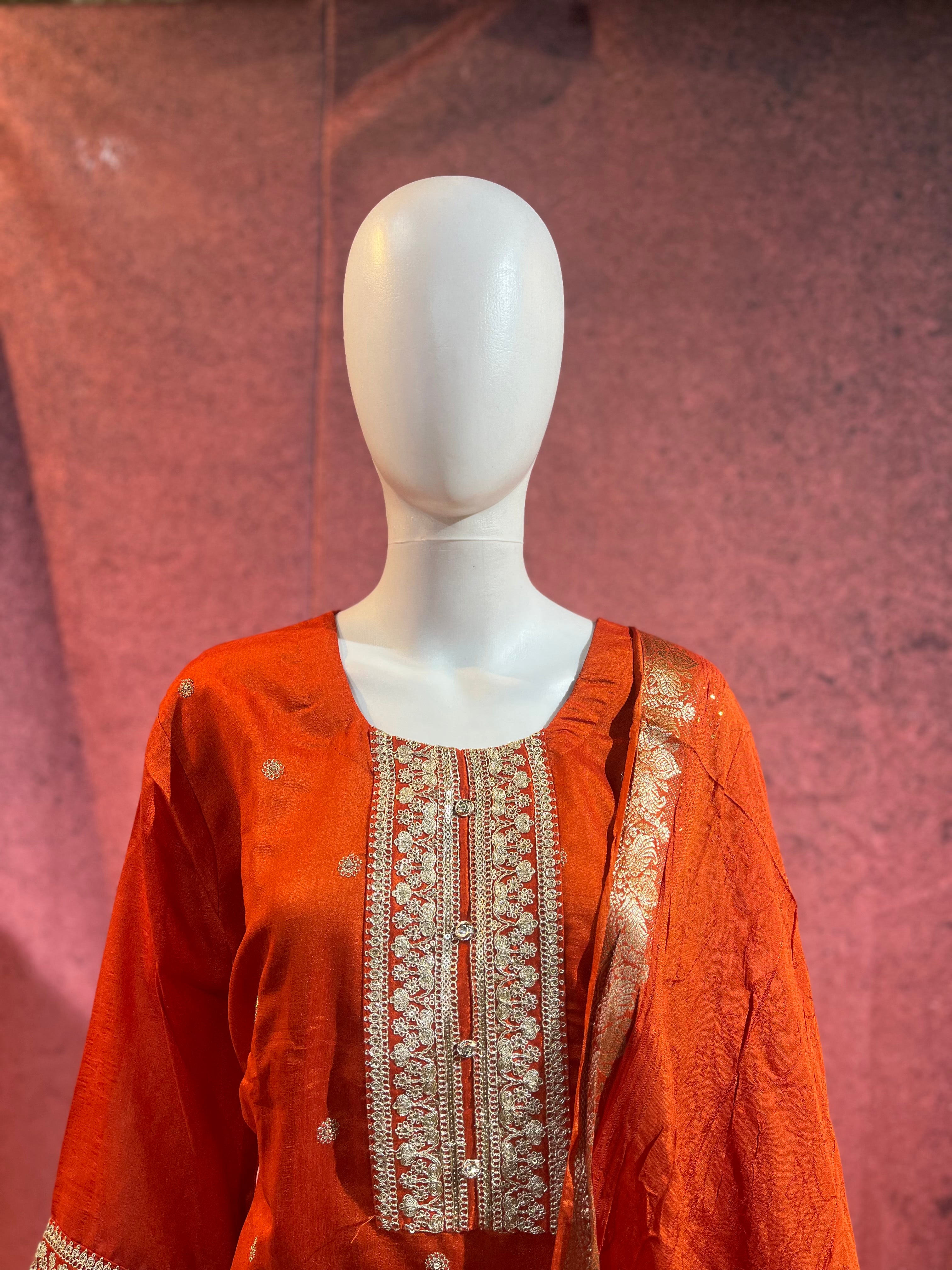 3-Piece Kurthi Set Kurthi Bottom &amp Dupatta |TBS0034