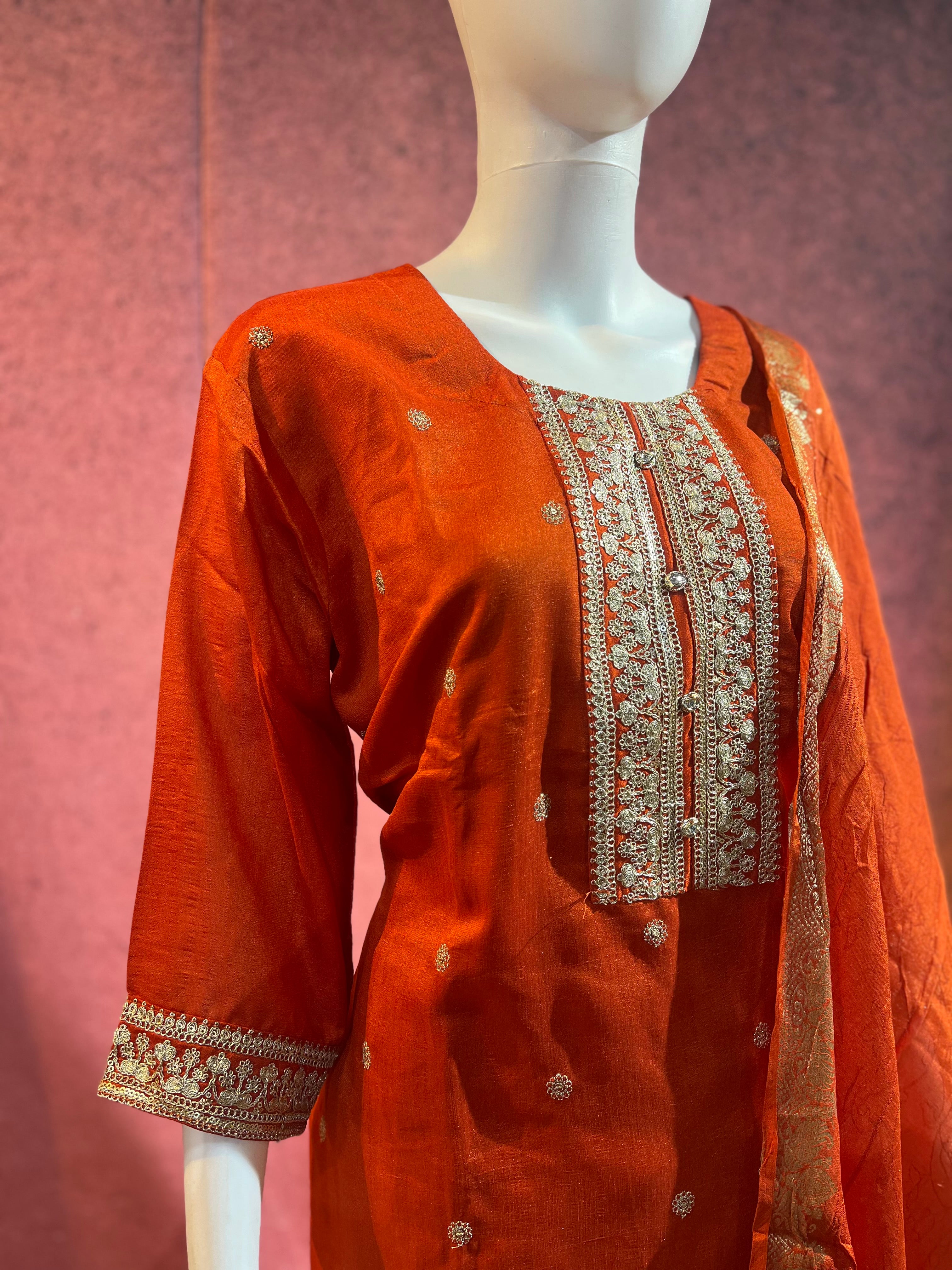 3-Piece Kurthi Set Kurthi Bottom &amp Dupatta |TBS0034