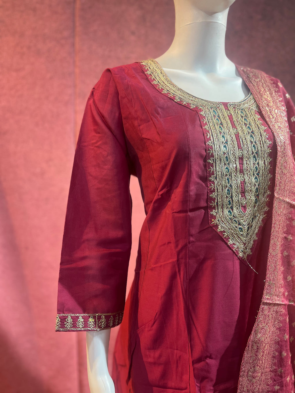 3-Piece Kurthi Set Kurthi Bottom &amp Dupatta |TBS0032