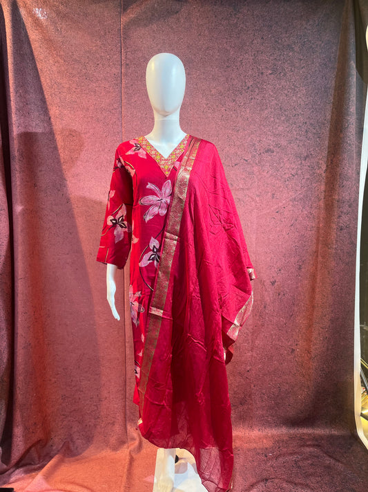 3-Piece Kurthi Set Kurthi, Bottom &amp Dupatta |TBS0029