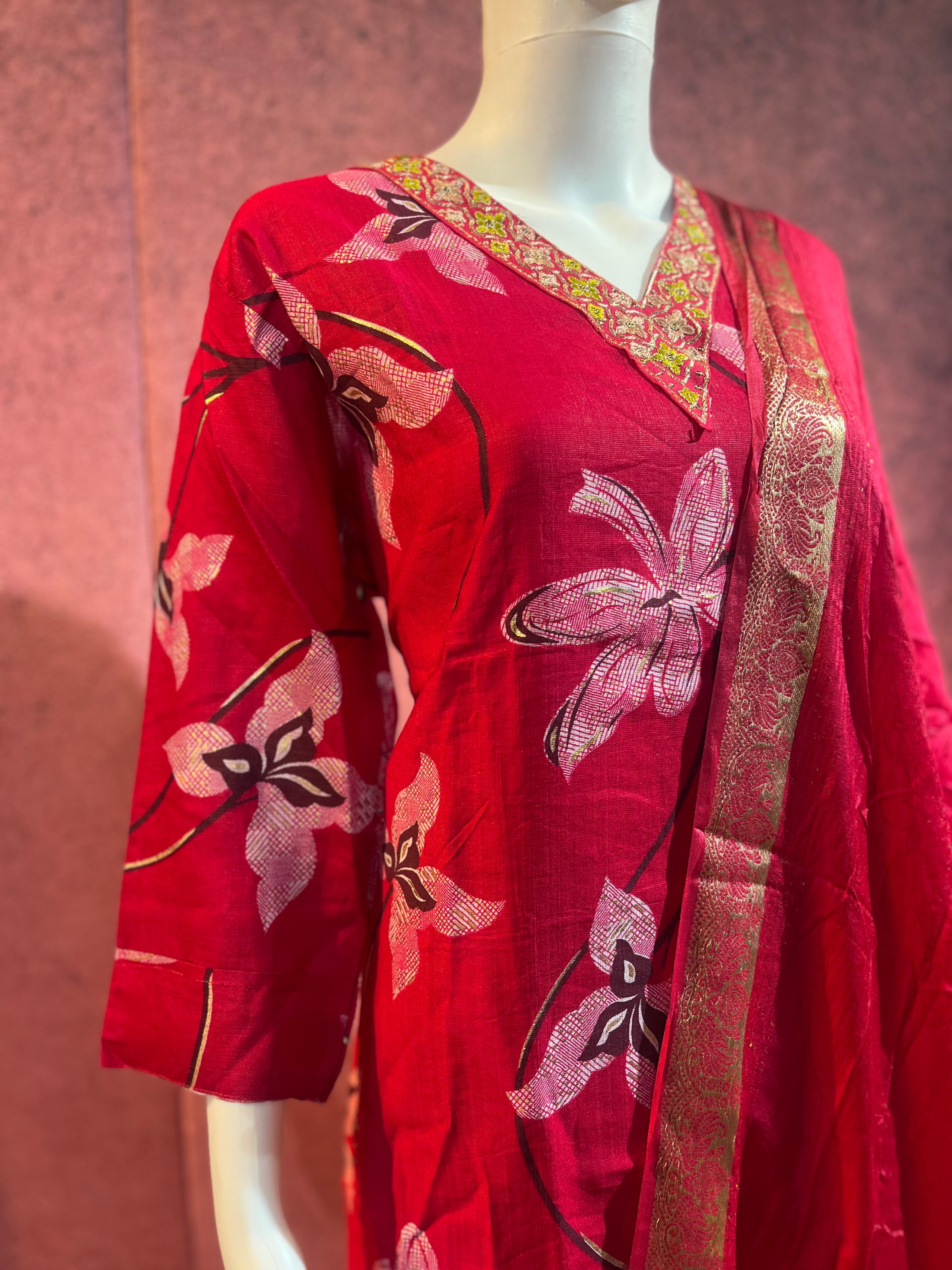 3-Piece Kurthi Set Kurthi, Bottom &amp Dupatta |TBS0029