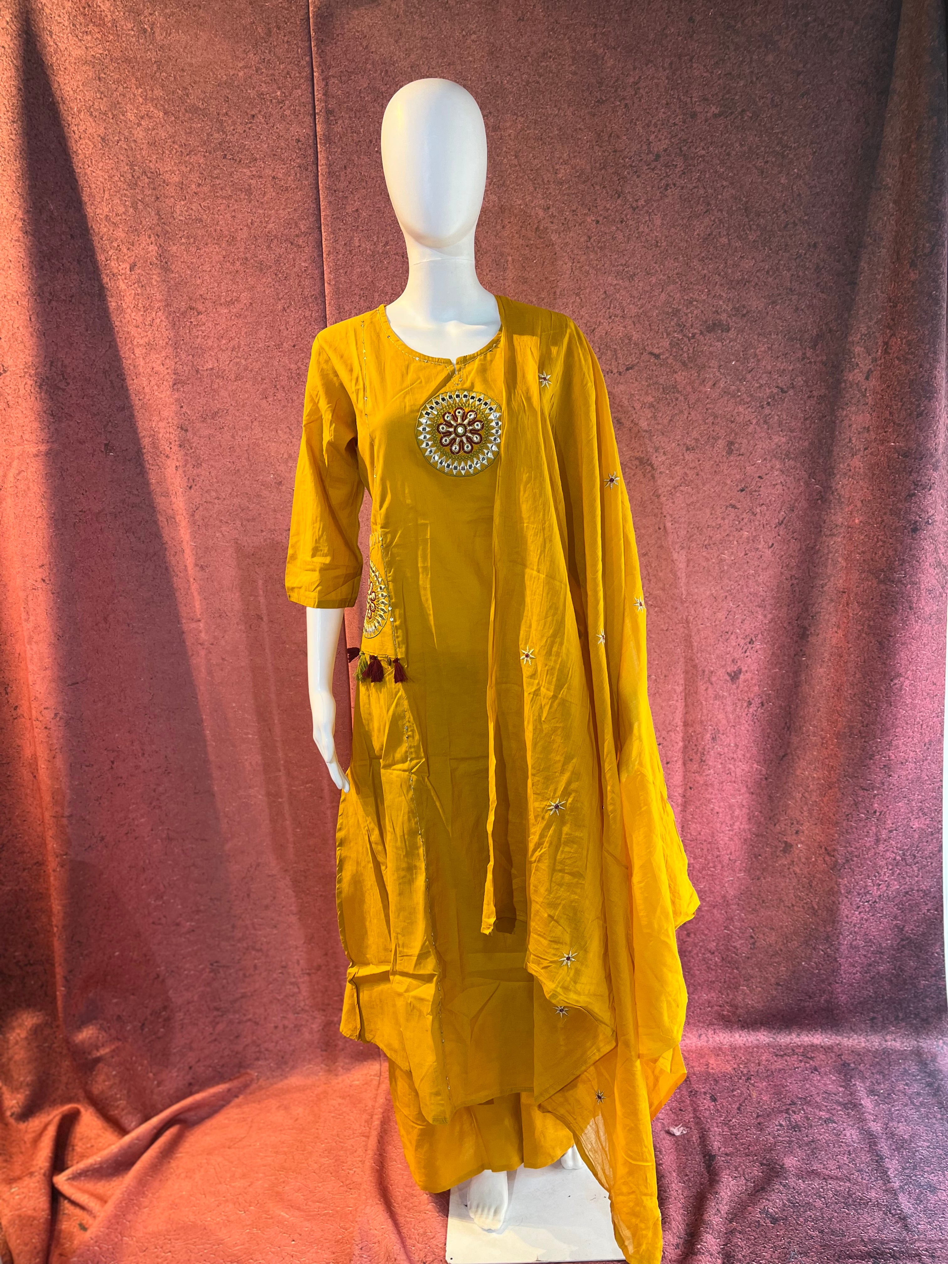 3-Piece Dress Set Top Bottom Dupatta |TBS0023