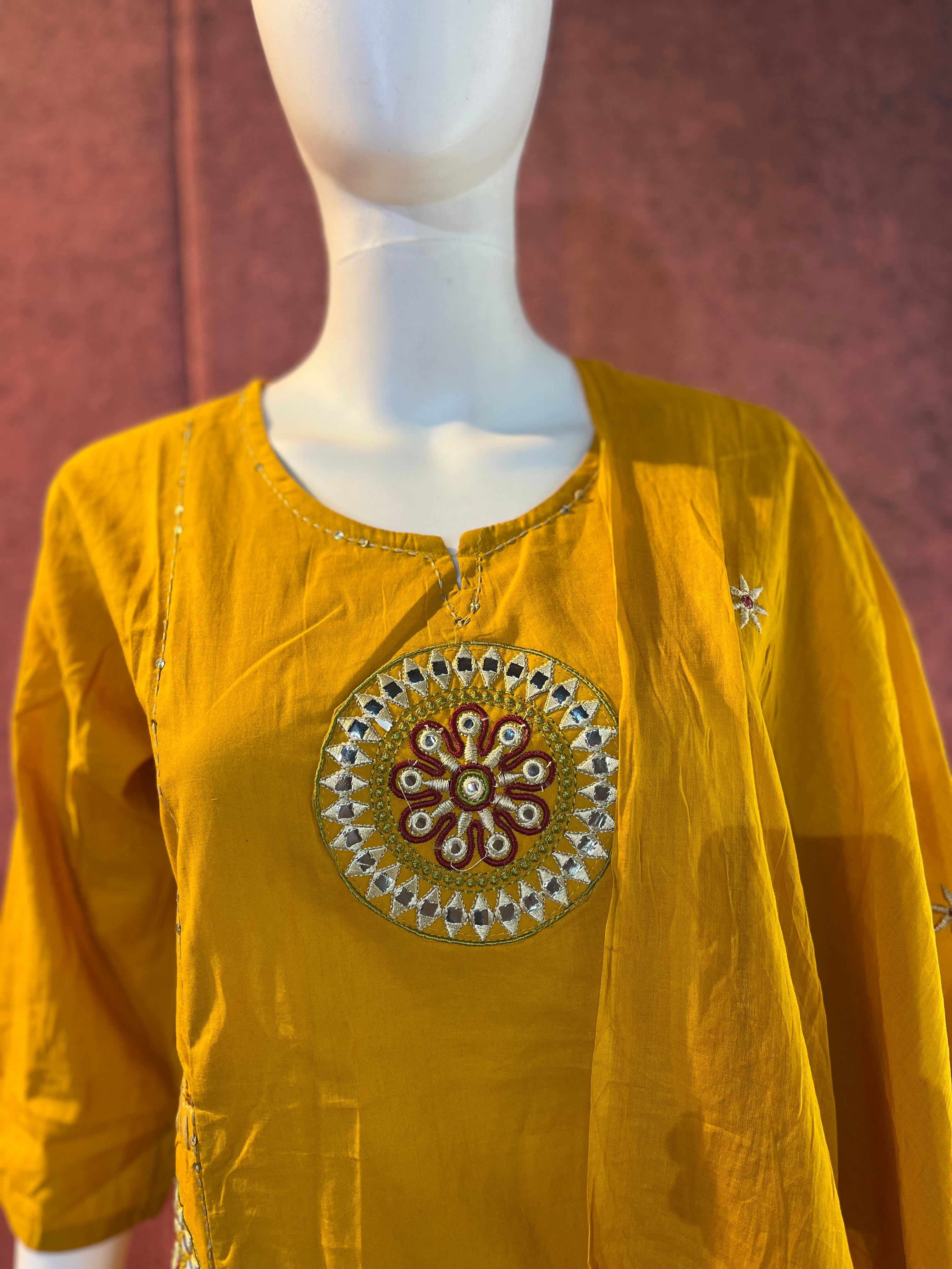 3-Piece Dress Set Top Bottom Dupatta |TBS0023
