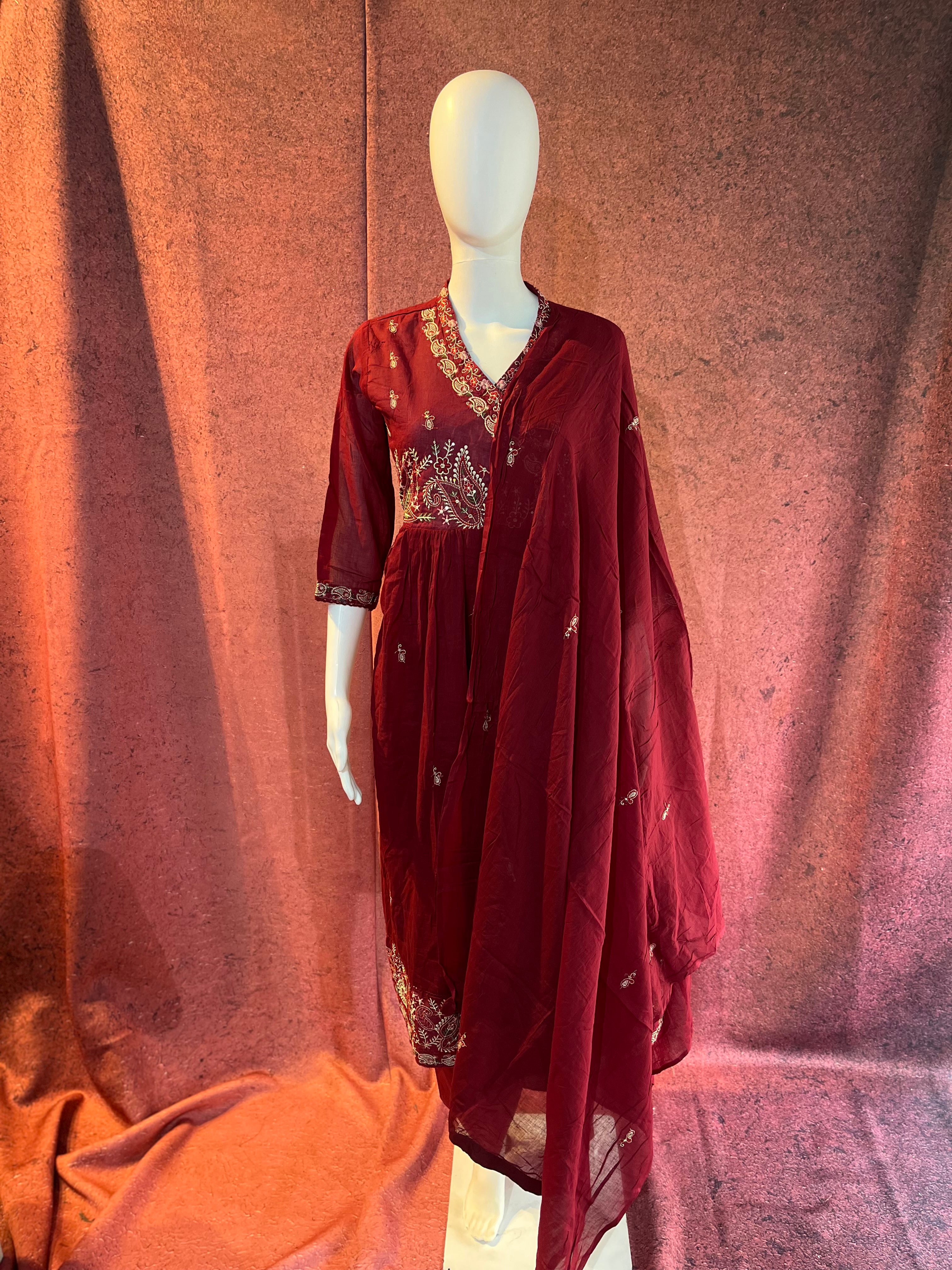 3-Piece Dress Set Top, Bottom &amp; Dupatta |TBS0022
